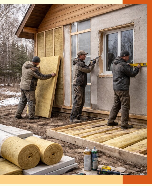 Утепление дачного дома в Инте от 4817 руб/м2 — недорого | ТепломастерИнт