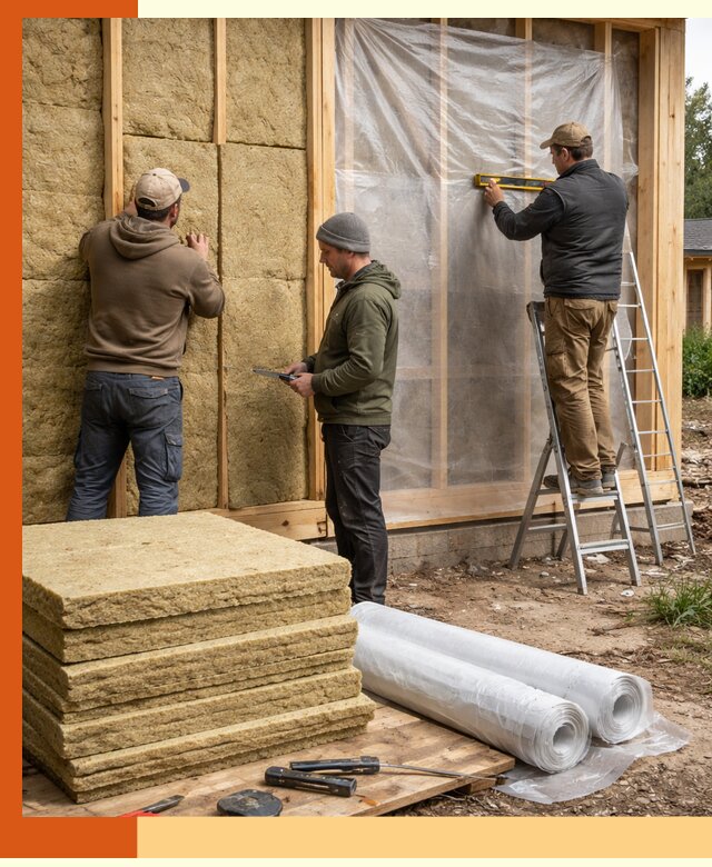 Утепление каркасного дома в Инте под ключ с гарантией качества