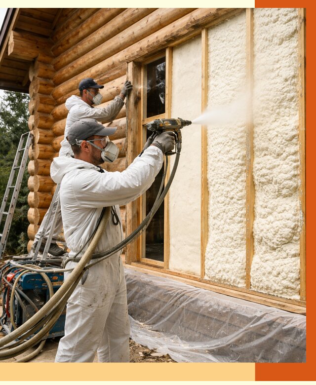 Утепление деревянного дома ППУ в Инте от 4260 руб/м2 | ТепломастерИнт — под ключ
