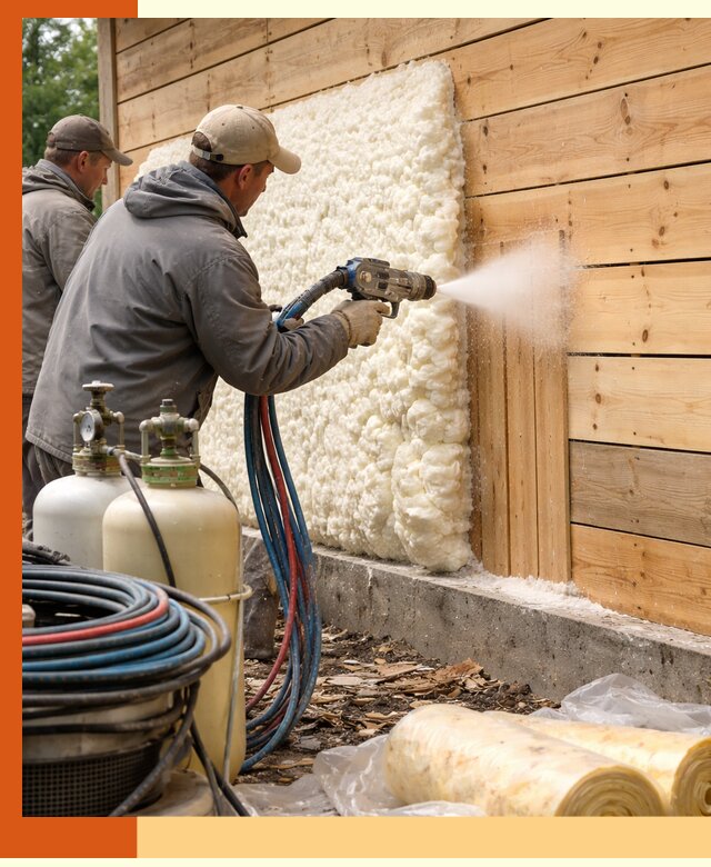 Утепление деревянного дома пенополиуретаном в Инте