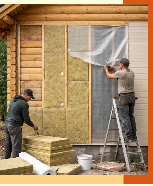 Утепление дома из бруса в Инте от 3803 руб./м2 — работы под ключ | ТепломастерИнт