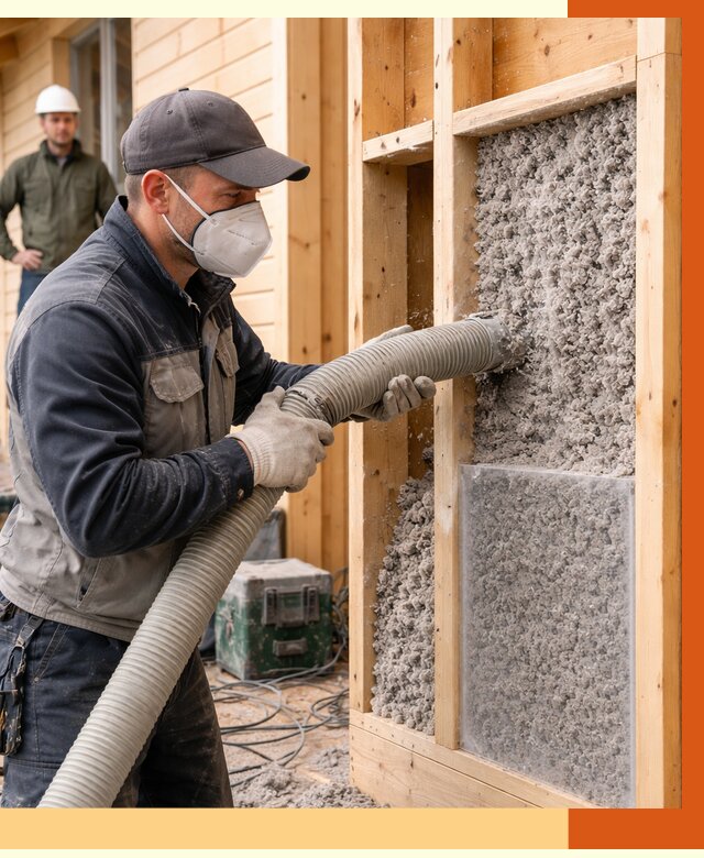 Утепление дома из бруса эковатой в Инте от 1876 руб/м2 | ТепломастерИнт