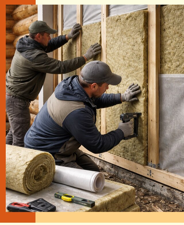 Утепление бревенчатого дома под ключ в Инте