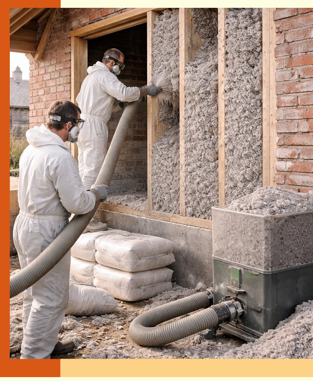 Утепление кирпичного дома эковатой в Инте