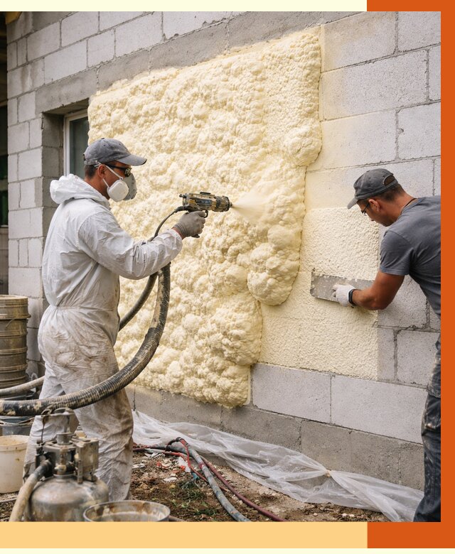 Утепление дома из газобетона ППУ в Инте от 4868 руб./м² под ключ | ТепломастерИнт