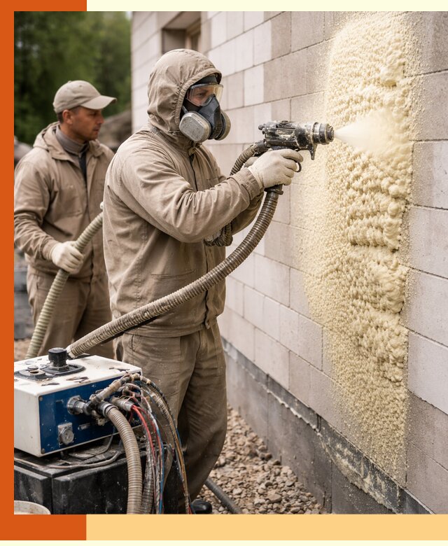 Утепление дома из газобетона ППУ в Инте — надежная теплоизоляция