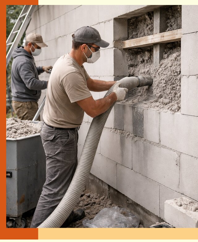 Утепление дома из газобетона эковатой в Инте