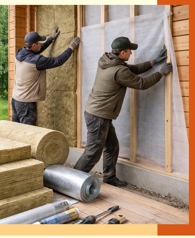 Утепление дома из двойного бруса в Инте от 4868 руб./м² — ТепломастерИнт под ключ