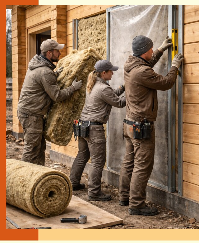 Утепление дома из двойного бруса в Инте качественно и надёжно