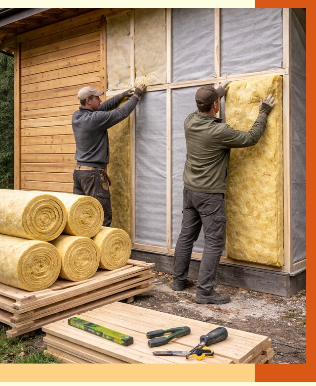 Утепление бани снаружи в Инте от 86207 руб. под ключ | ТепломастерИнт