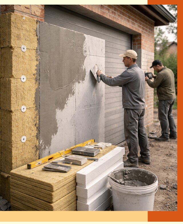 Утепление гаража снаружи в Инте от 4260 руб. за м2 — наружное утепление под ключ | ТепломастерИнт