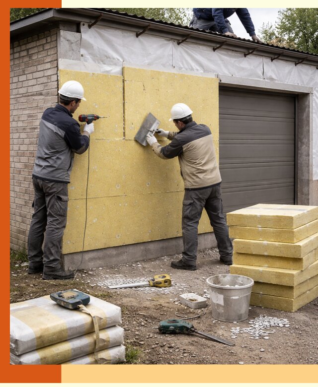 Утепление гаража снаружи в Инте качественно и надёжно