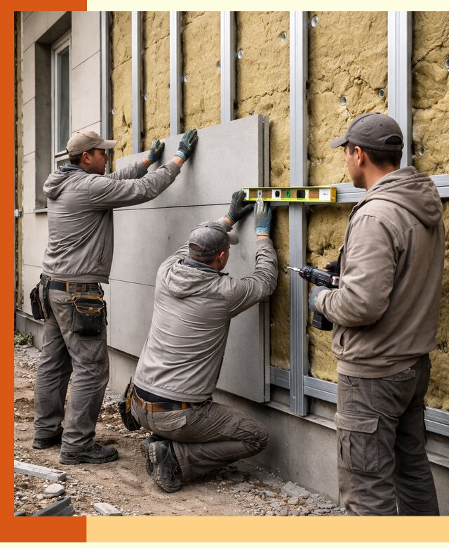 Утепление вентилируемого фасада под ключ в Инте