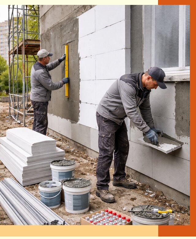 Утепление фасада и стен снаружи в Инте от 4260 руб. | ТепломастерИнт