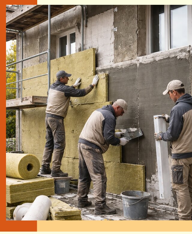 Утепление фасада зданий и домов в Инте