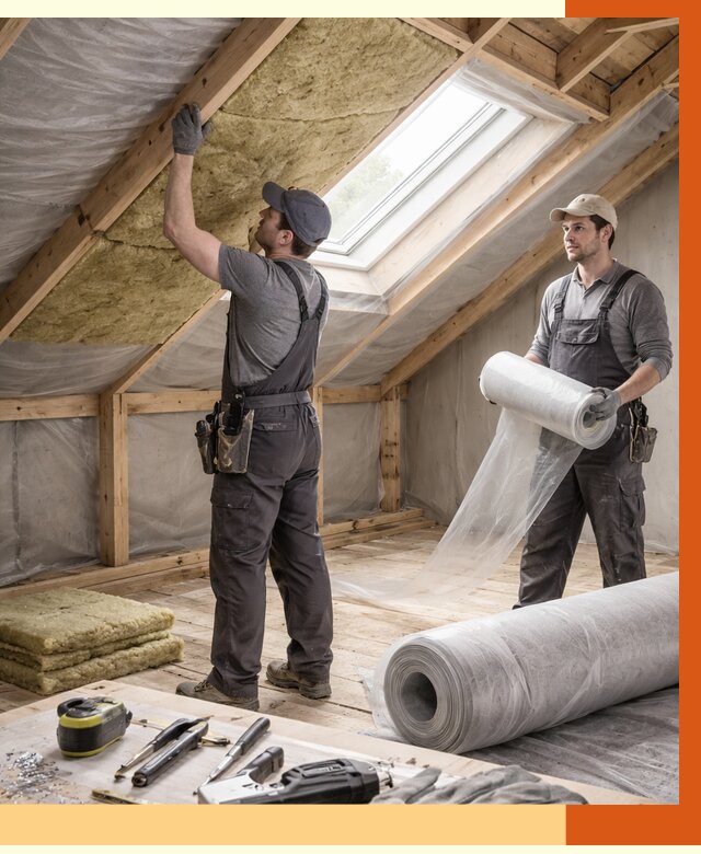 Утепление крыши изнутри мансарды в Инте от 4260 руб./м² | ТепломастерИнт