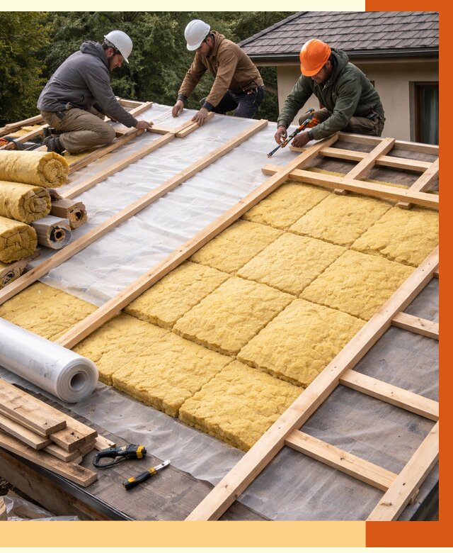 Утепление скатной крыши в Инте от 1268 руб./м2 под ключ | ТепломастерИнт