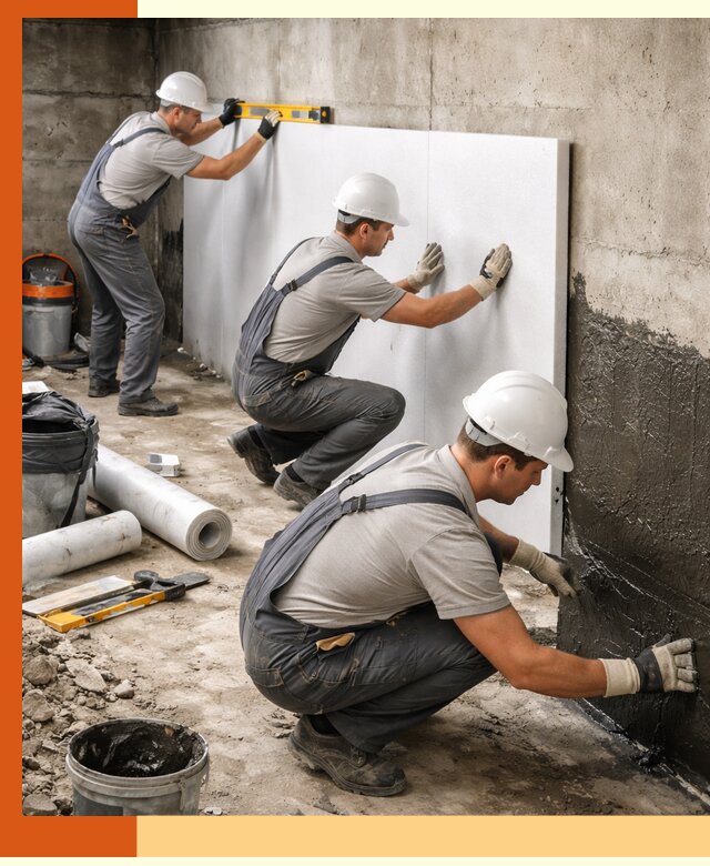 Утепление фундамента изнутри профессионально в Инте