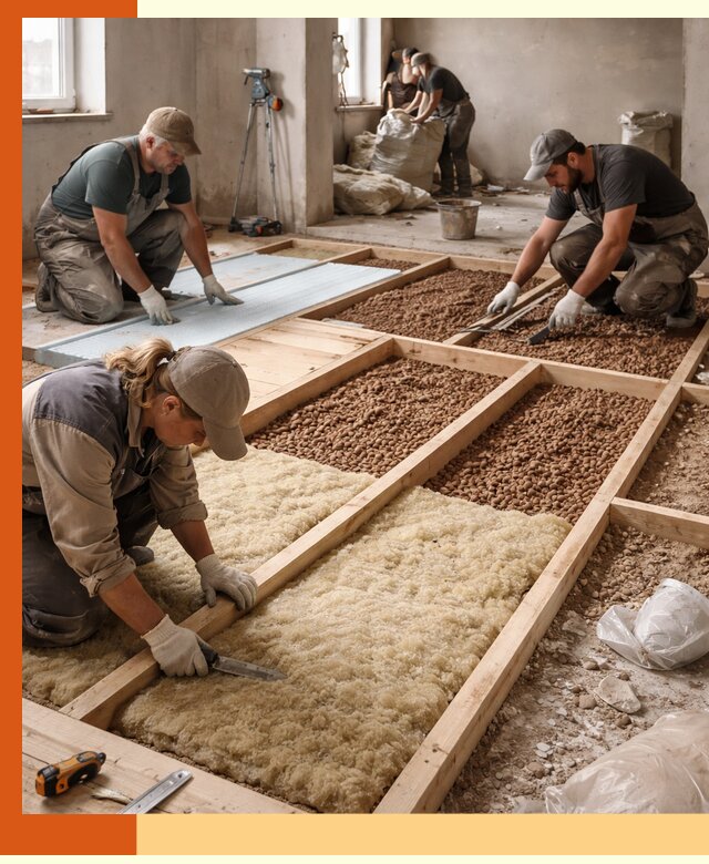 Утепление перекрытий жилых и промышленных зданий в Инте