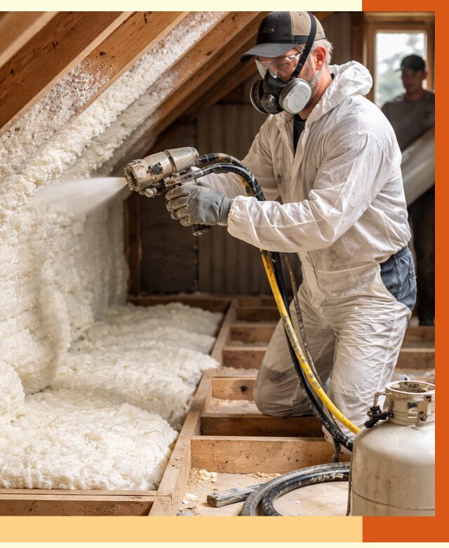 Утепление чердака ППУ в Инте от 8742 руб./м2 — услуга под ключ | ТепломастерИнт