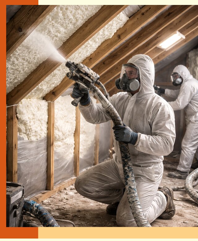 Утепление чердака пенополиуретаном (ППУ) в Инте