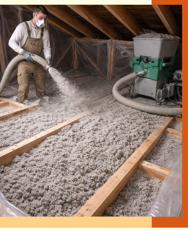 Утепление чердака эковатой в Инте от 1471 руб/м2 — заказать у ТепломастерИнт