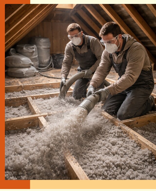 Утепление чердака эковатой в Инте — быстро и надёжно