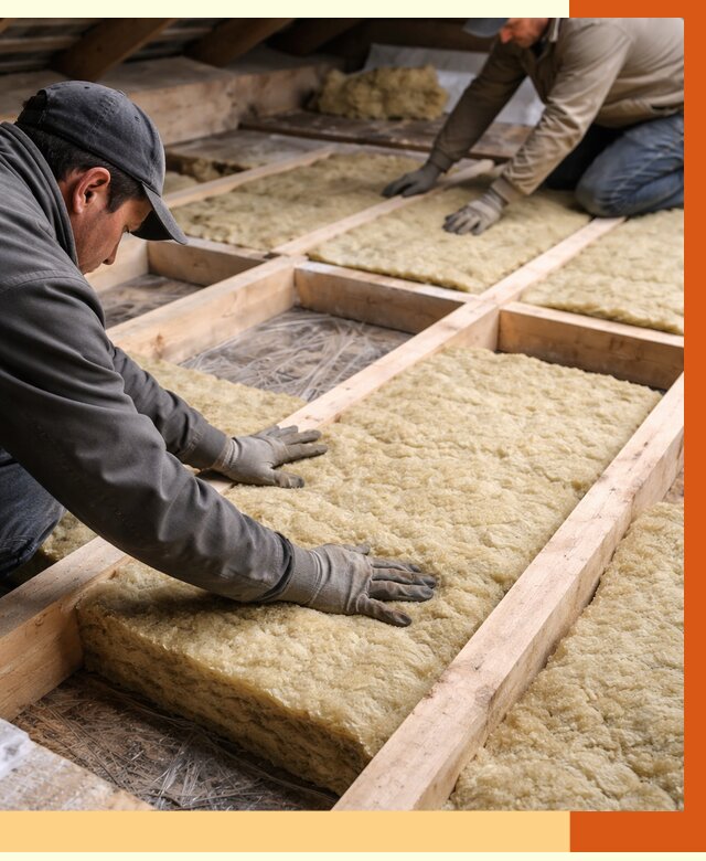 Утепление чердака минватой в Инте от 3550 руб/м2 под ключ | ТепломастерИнт