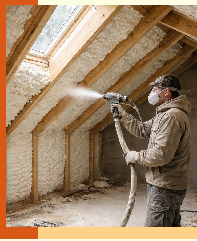 Утепление мансарды ППУ в Инте быстро и надежно