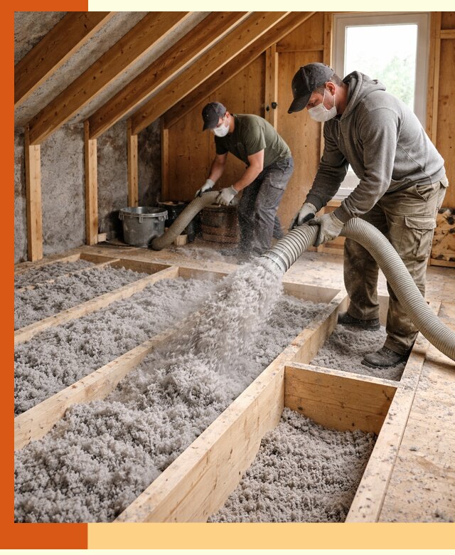 Утепление мансарды эковатой в Инте с гарантией качества