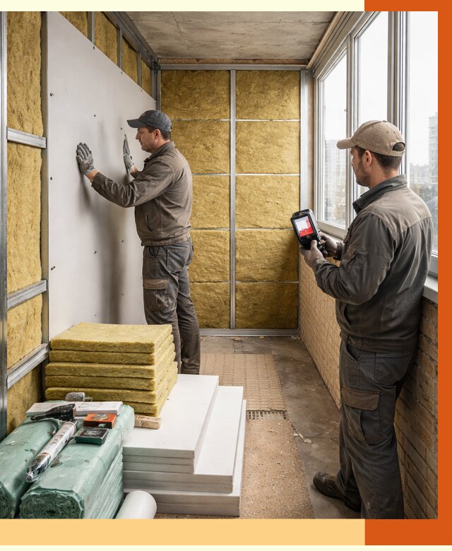 Утепление балкона в Инте от 4564 руб. под ключ | ТепломастерИнт