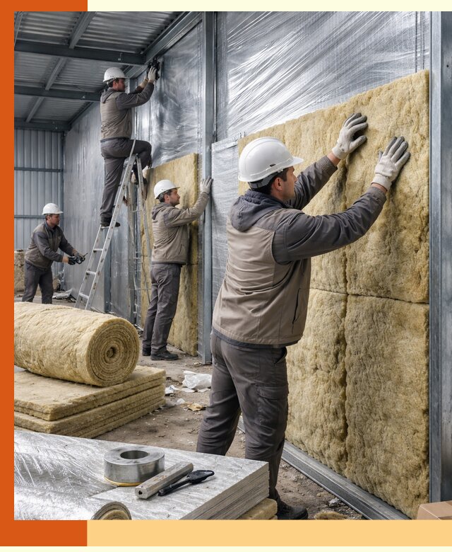 Утепление металлического склада в Инте: теплоизоляция и герметизация