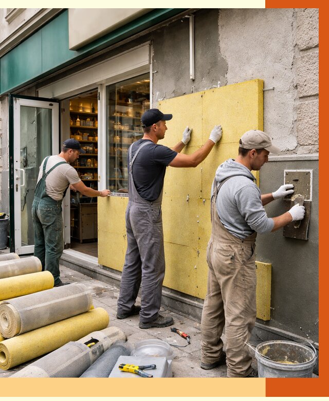 Утепление магазина в Инте от 4564 руб/м2 — цена, стены и снаружи | ТепломастерИнт