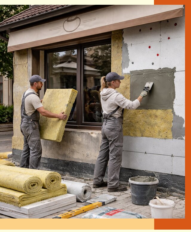 Утепление кафе в Инте от 4260 руб/м2 — комплексно под ключ | ТепломастерИнт