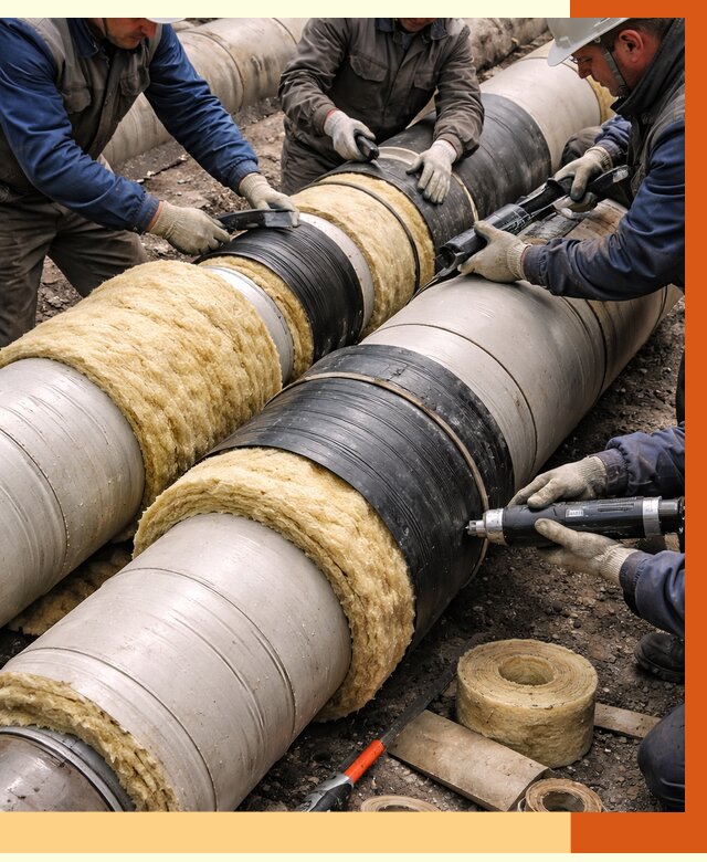 Утепление трубопровода в Инте под ключ от 1876 руб. — надежно и выгодно | ТепломастерИнт