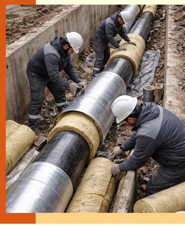 Утепление теплотрассы в Инте: утеплительные работы и материалы