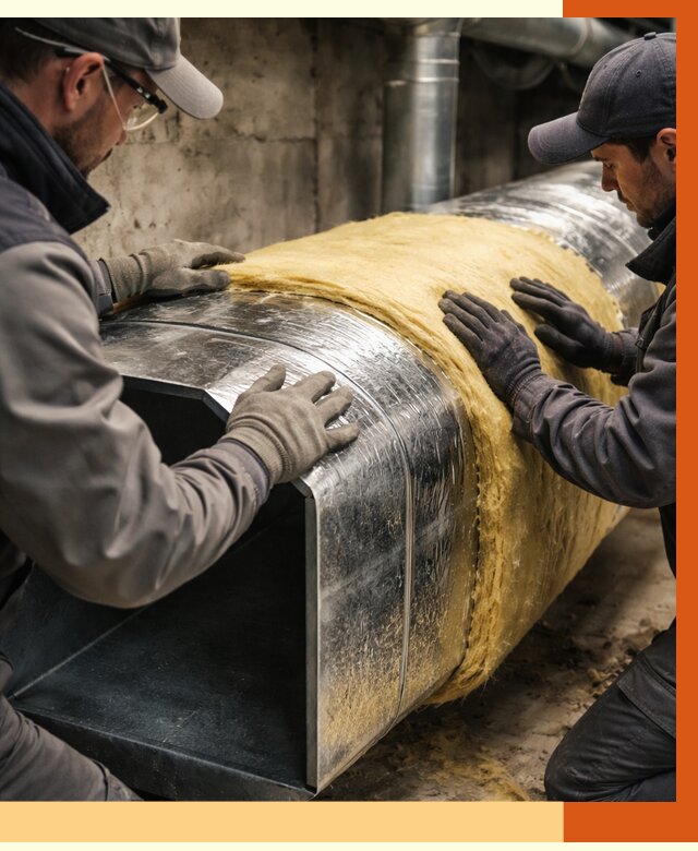 Утепление воздуховодов в Инте от 4260 руб. — теплоизоляция вентиляции | ТепломастерИнт