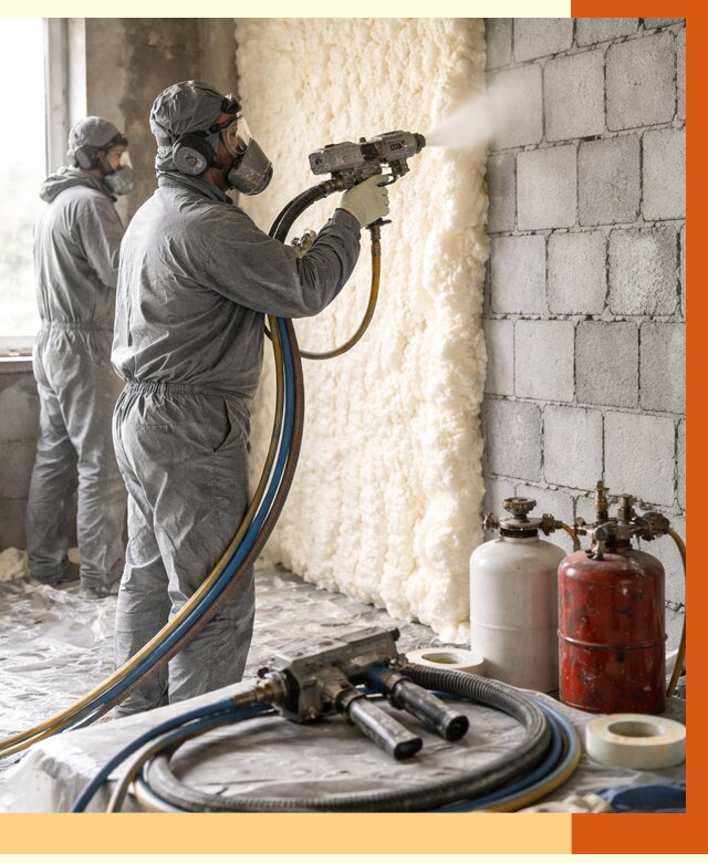 Утепление блочной стены ППУ в Инте от 4310 руб./м² — ТепломастерИнт