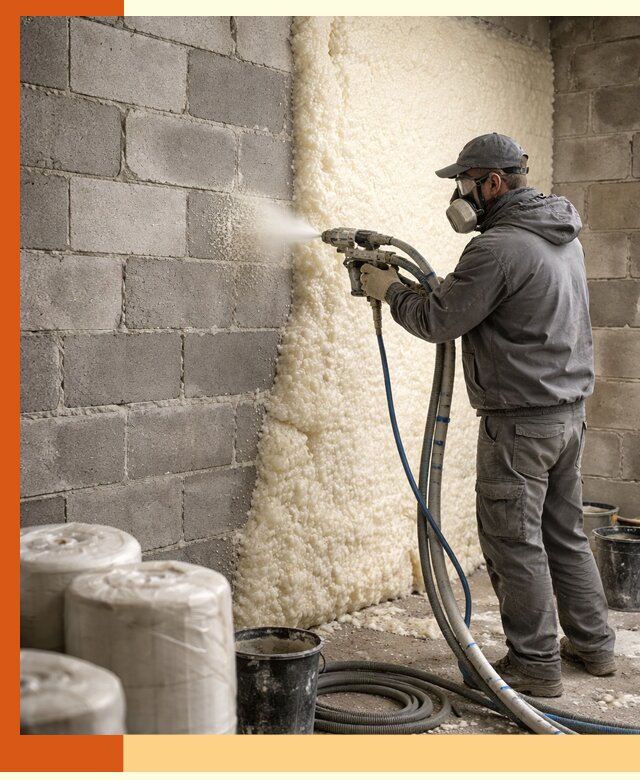 Утепление блочной стены ППУ в Инте качественно и надёжно