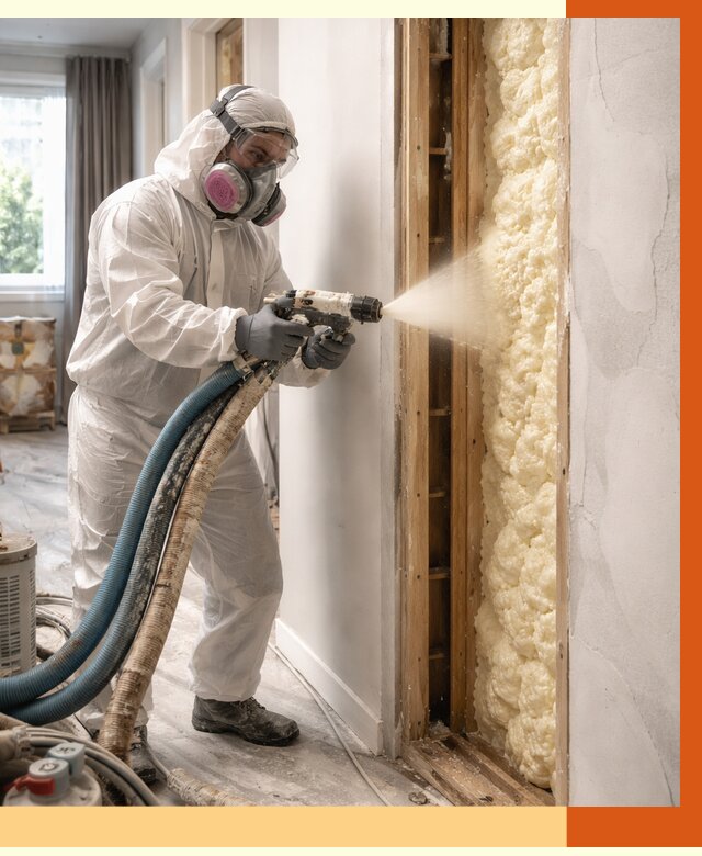 Межстеновое утепление ППУ в Инте от 2789 руб/м2 — межстенное утепление под ключ | ТепломастерИнт