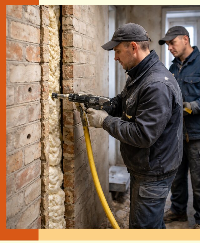 Межстеновое утепление пенополиуретаном в Инте