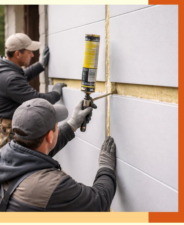 Утепление сэндвич панелей ППУ в Инте от 4260 руб. за м2 | ТепломастерИнт