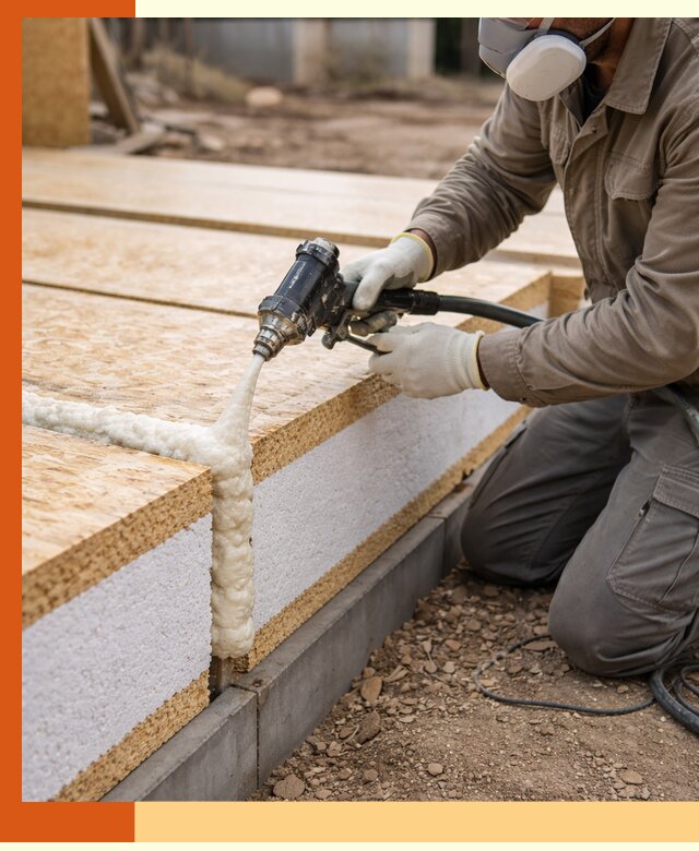 Утепление СИП-панелей пенополиуретаном (ППУ) в Инте