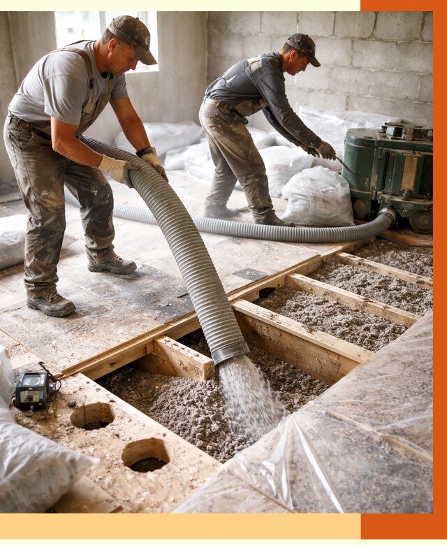 Заполнение пустот перекрытий в Инте от 4564 руб. под ключ | ТепломастерИнт