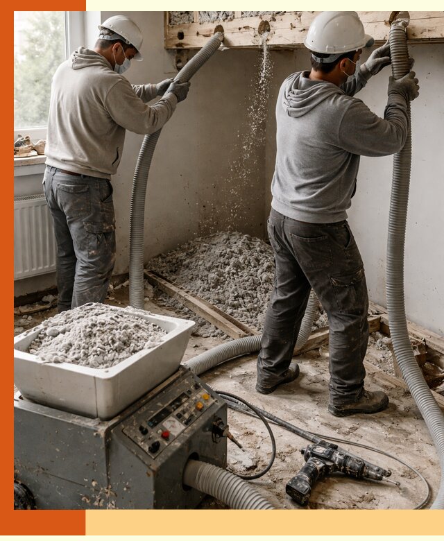 Заполнение пустот перекрытий пеной и наполнителями в Инте