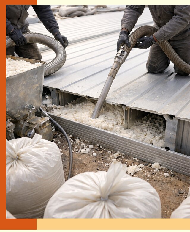 Заполнение пустот кровельных панелей пенными и мокрыми герметиками в Инте