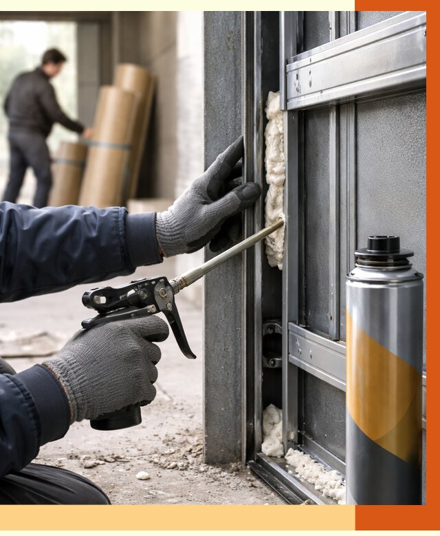 Заполнение пустот ворот в Инте от 4564 руб. — заливка ППУ, утепление под ключ | ТепломастерИнт