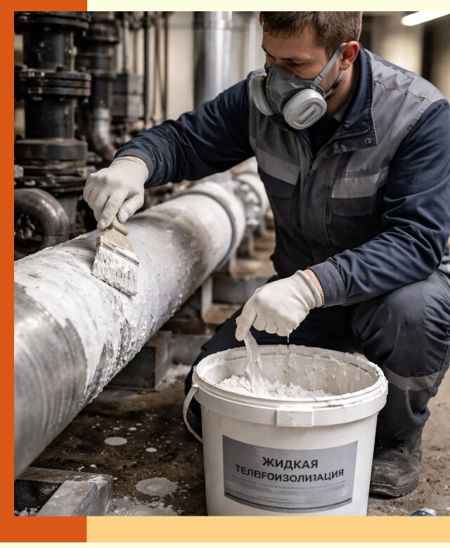 Утепление оборудования жидкой теплоизоляцией в Инте