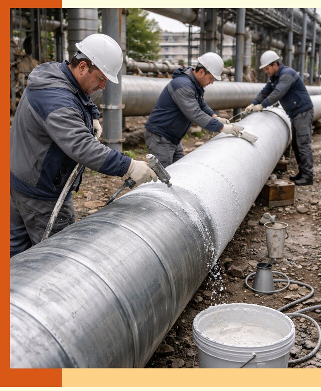 Утепление теплотрассы жидкой теплоизоляцией в Инте