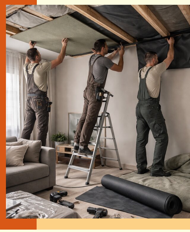 Шумоизоляция потолка в Инте — профессиональное устранение шумов